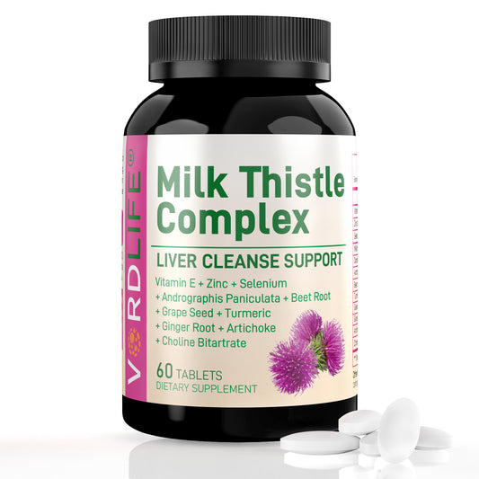 Milk Thistle Complex for Liver Cleanse & Detox Support - with Turmeric, Artichoke, Zinc & Selenium for Natural Liver Repair, Fat Metabolism & Antioxidant Protection - 60 Tablets