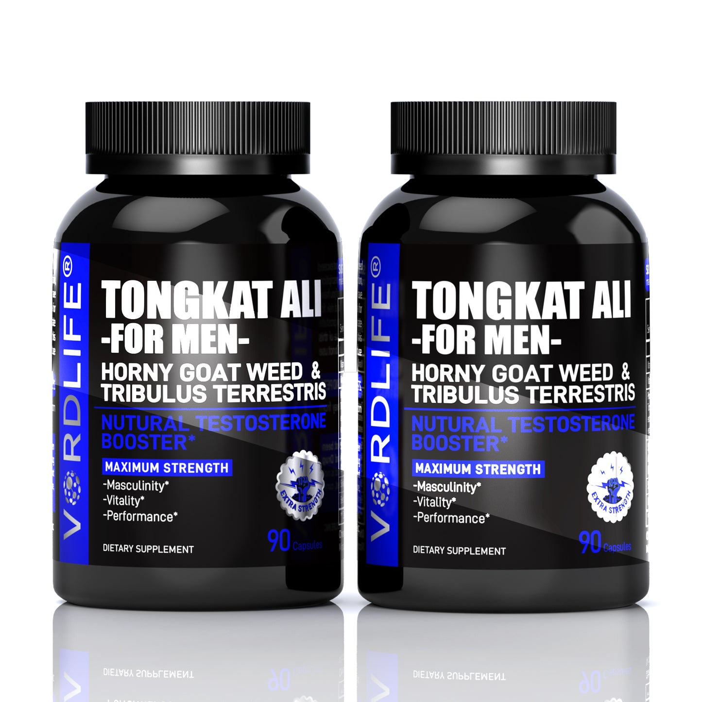 Tongkat Ali for Men with Horny Goat Weed & Tribulus Terrestris - Maximum Strength Natural Testosterone Booster for Masculinity, Performance, Vitality & Drive - Made in USA