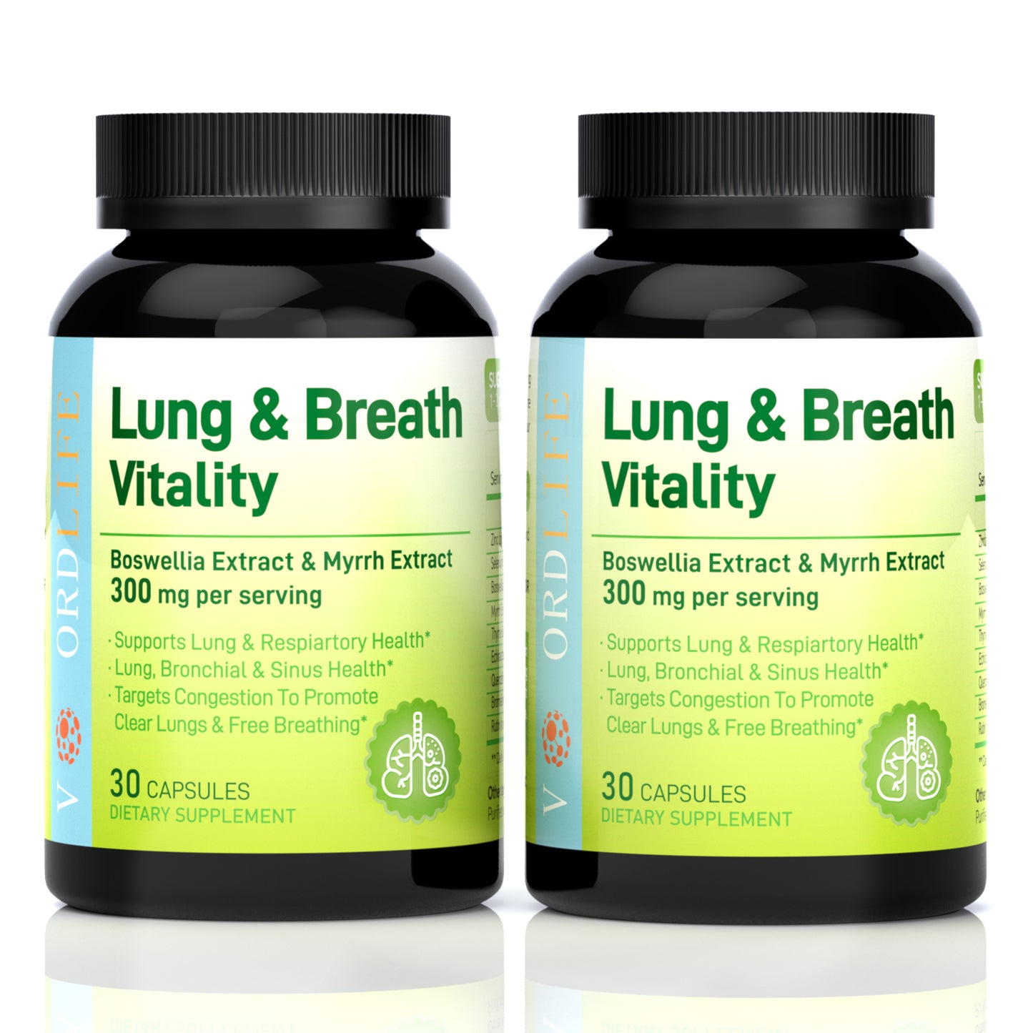 Boswellia & Myrrh Extract Capsules 300mg for Lung Health Support, Respiratory Cleanse, Bronchial & Sinus Relief - 30 Count Dietary Supplement