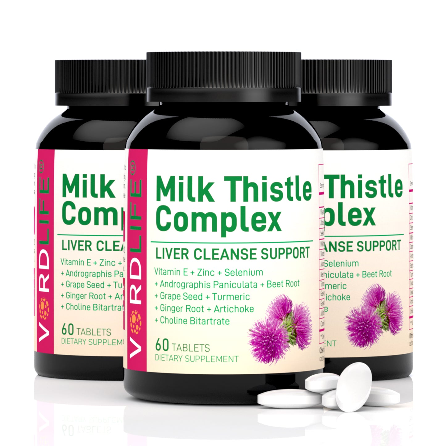 Milk Thistle Complex for Liver Cleanse & Detox Support - with Turmeric, Artichoke, Zinc & Selenium for Natural Liver Repair, Fat Metabolism & Antioxidant Protection - 60 Tablets