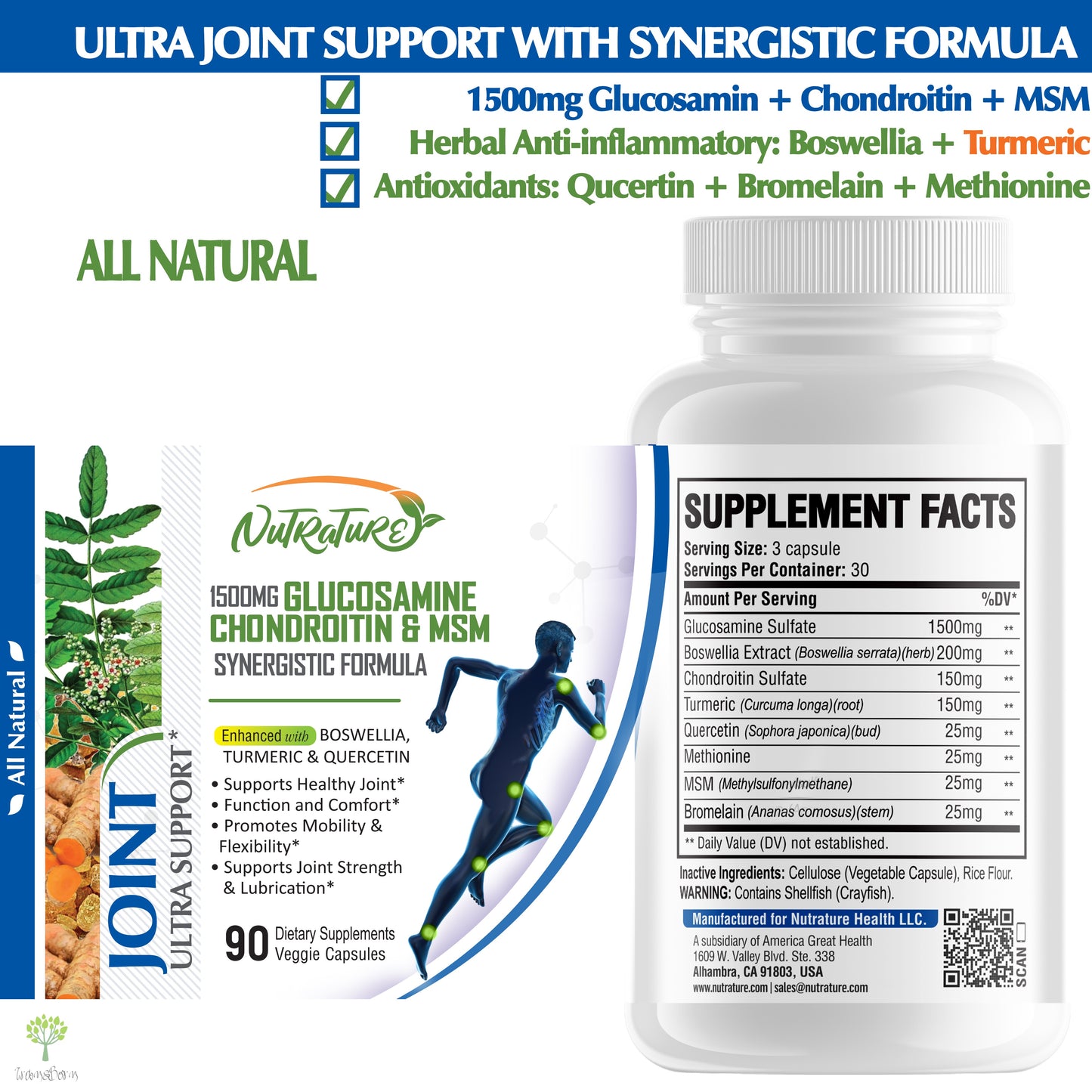 JointFlex Pro - 90 Veggie Capsules for Advanced Bone & Joint Support