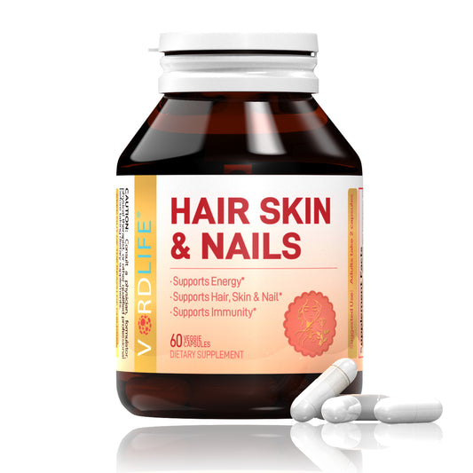 Hair Skin & Nails Vitamins with Biotin & Collagen – 60 Veggie Capsules | Supports Healthy Hair Growth, Glowing Skin, Strong Nails, Energy & Immunity for Women & Men
