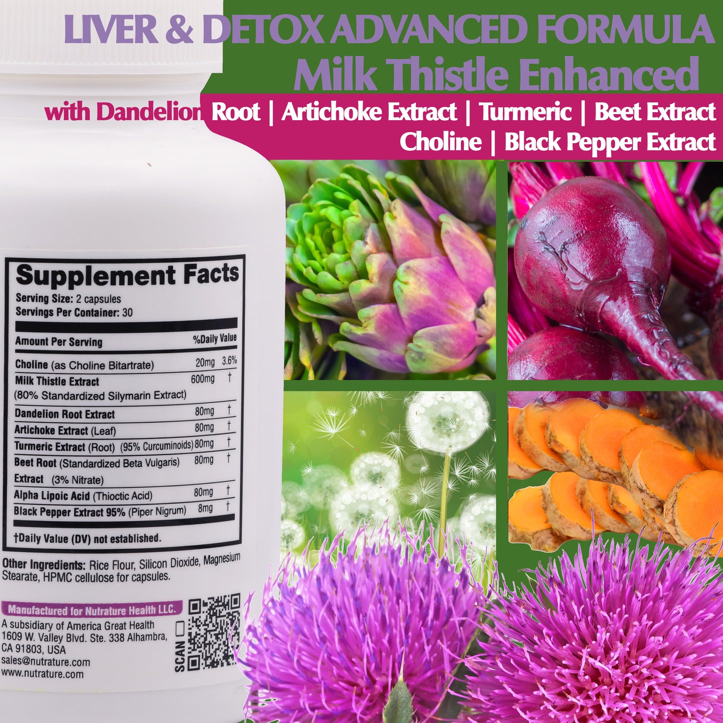 LiverGuard Elite - 60 Veggie Capsules - Comprehensive 8-in-1 Liver Support Formula